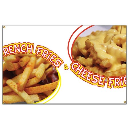 Signmission French Fries And Cheese Fries Banner Concession Stand Food Truck Single Sided B-60 French Fries And Cheese Fries19